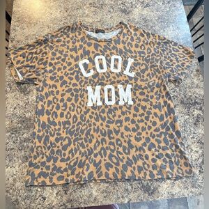 Leopard Print 'Cool Mom' Tee (XL)